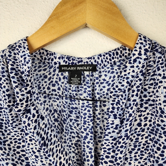 Hilary Radley Women's Size 2 Sleeveless Above Knee Tunic Dress Blue and White - Picture 6 of 9